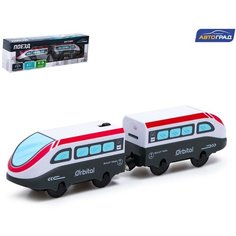 Поезд «Пассажирский малый», для железной дороги, работает от батареек, подходит для деревянных железных дорог Автоград