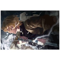Картина по номерам на холсте Аниме Клинок рассекающий демонов - 5987 Г 60x40