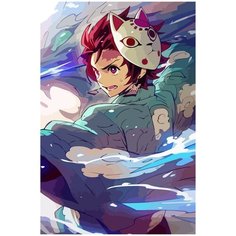 Картина по номерам на холсте Аниме Клинок рассекающий демонов Танджиро - 1015 40X60