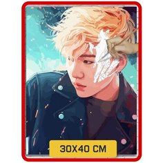 Картина по номерам на холсте Музыка BTS Suga Шуга - 6029 В 30x40