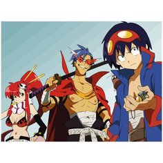 Картина по номерам на холсте аниме гуррен лаганн gurren lagann - 2400
