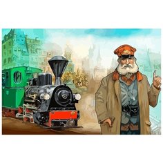 Картина по номерам на холсте настольная игра Ticket ro ride Билет на проезд - 6921 Г 60x40