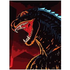 Картина по номерам на холсте Годзилла - 1