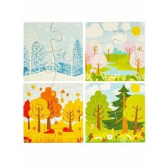 Пазл для малышей «Времена года» размер 1 картинки: 10×10×1,4 см Woodland