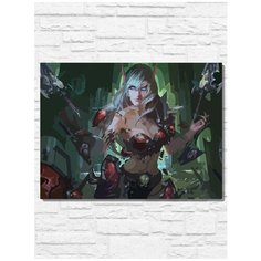 Картина по номерам на холсте Игра warcraft (PS 5, PS 4, PS 3, Xbox 360, Xbox ONE, PC, ios) - 9496 Г 30x40