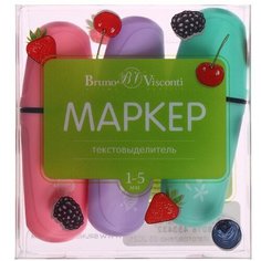 BrunoVisconti Набор маркеров-текстовыделителей 3 цвета 1-5.0 мм LadyMarker Mini, мятный/розовый/сиреневый