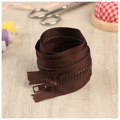 Молния "Трактор", №5, разъемная, 60 см, цвет коричневый./В упаковке шт: 10 Noname