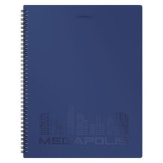 Папка файловая на 40файлов ErichKrause Megapolis А4 спираль 600мкм син49957