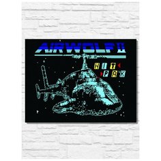 Картина по номерам на холсте игра Air Wolf Super (Sega, Сега, 16 bit, 16 бит, ретро приставка) - 9930 Г 30x40
