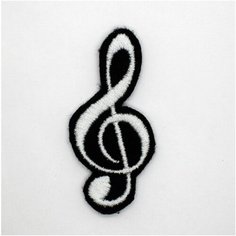 Шеврон, нашивка, патч, на липучке, Скрипичный ключ, Размер 60х30 мм Мега Принт