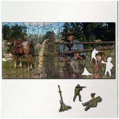 Пазл из дерева с фигурками, 230 деталей, 46х23 см игры Red Dead Redemption 2 - 5337 Puzzle Wood