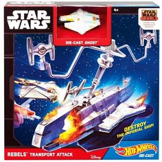 Набор игровой Star Wars Hot Wheels Атака Транспортного корабля повстанцами