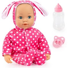 Интерактивная кукла Bayer Анна 38 см (в ярко-розовом комбинезоне в горошек) 93822AB