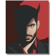 Картина по номерам "Люцифер дьявол" холст на подрамнике 40х50