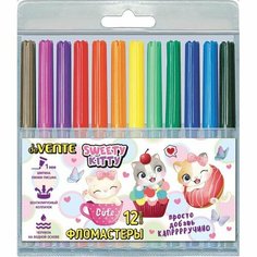 DeVENTE 232170 Фломастеры 12 цветов "Sweet Cats" смываемые, вентилируемый колпачок, пластиковая упаковка, е/п DEVENTE 5081222