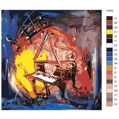 Картина по номерам Y-879 "Фортепиано в танце нот" 80х80 Brushes Paints