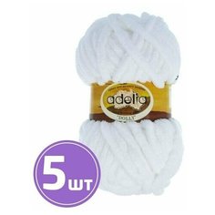 Пряжа Adelia DOLLY (01), белый, 5 шт. по 100 г