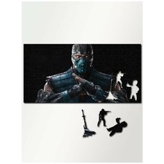 Пазл из дерева с фигурками, 230 деталей, размер 46х23 см игры Mortal Kombat X - 4239 Puzzle Wood