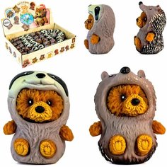 Резиновые фигурки-тянучки "Медвежата в костюмах Енота и Ежика", 5 см, Антистресс, 2 шт. Denco Store