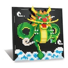 Конструктор Daia 3D из миниблоков Зеленый Дракон, 1300 элементов - DI668-77