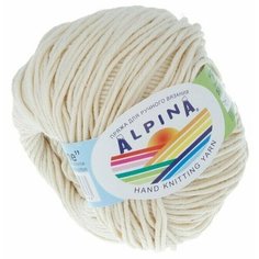 Пряжа Alpina "Rene", кремовый, 2x(50г/105м), 100% мерсеризованный хлопок