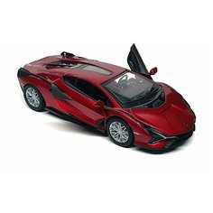 Коллекционная модель Lamborghini Sian инерционный механизм, двери открываются вверх / 13 см Красный MSN Toys