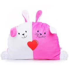 Мягкая игрушка Malvina Зайчики неразлучники, розовый, 35x6x25 см, текстиль, в пакете (21.239.3) Мальвина