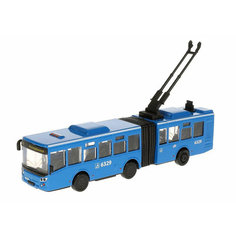 Троллейбус Технопарк сочлененный, синий, инерционный, свет, звук ТRОLLRUВ-19SL-ВU
