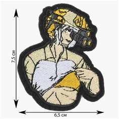 Нашивка, шеврон, патч (patch) Аниме тян с ПНВ, размер 6,5*7,5 см Rocknrolla