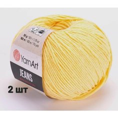 Пряжа YarnArt Jeans Ярнарт джинс Светло-желтый (88) 2 мотка 50 г/160 м (45% акрил 55 хлопок)