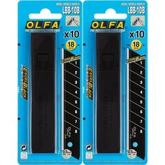 Лезвие запасное для ножей OLFA BLACK MAX (LBB-XOB) 18мм, 10шт. в упаковке - 2 упаковки Нет бренда