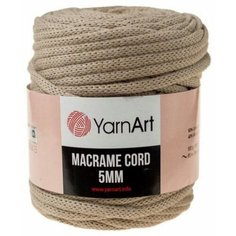 Пряжа YarnArt Macrame cord 5mm какао (768), 60%хлопок/40%полиэстер/вискоза, 85м, 500г, 1шт