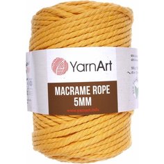 Пряжа YarnArt Macrame Rope 5mm желтый (764), 60%хлопок/ 40%вискоза/полиэстер, 85м, 500г, 1шт