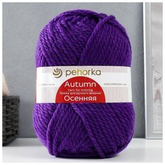 Пряжа "Осенняя" 25% шерсть, 75% ПАН 150м/200гр (78-Фиолетовый) Пехорка