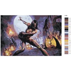 Картина по номерам Z686 "Мелина- Мортал Комбат(Mortal Combat) 80x120 Brushes Paints