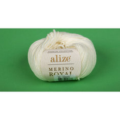 Пряжа Alize Merino royal молочный (62), 100%шерсть, 100м, 50г, 1шт