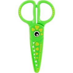 Ножницы детские пластиковые Мульти-Пульти "Приключения Енота, Крокодил" 12см, зеленый, трай-ми кард с европодвесом - 6 шт.