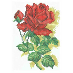 Набор для вышивания крестом Искусница Алая роза, 11*15см