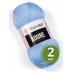 Пряжа YarnArt Adore (Адоре) - 2 мотка 340 голубой, 100% акрил антипиллинг, 100 г 280 м