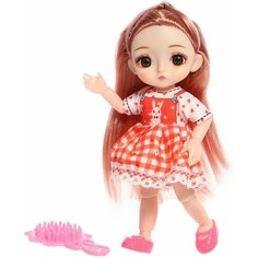 Кукла модная шарнирная Кира в платье, Микс Denco Store