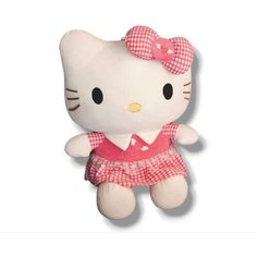 Мягкая игрушка Hello Kitty 30 см в клетчатом платьице, с бантиком китай