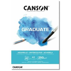 Canson Склейка для акварели "Graduate", A3, 250г/м2, 20л, Grain fin \ Cold pressed