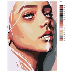 Картина по номерам Т219 "Девушка с печальными глазами", 50х70 см Brushes Paints