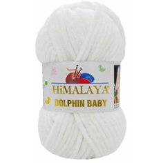 Пряжа Himalaya Dolphin baby белый (80301), 100%полиэстер, 120м, 100г, 2шт