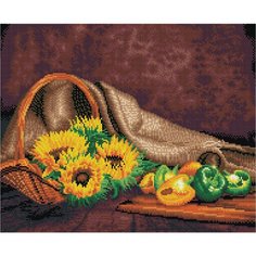 Алмазная мозаика Color KIT "Натюрморт с подсолнухами", 40x50 см ТРИ совы