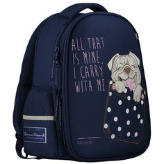 Рюкзак BrunoVisconti, облегченная капсула, синий с эргономичной спинкой, «карманные животные. собачка», Арт. 12-001-158/02