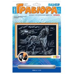 Гравюра с эффектом серебра Конь Гр-062 Lori