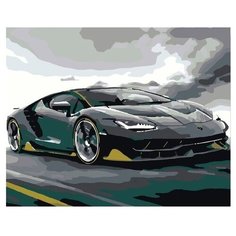 Картина по номерам на холсте "Черный ламборгини" 50х40 Selfica