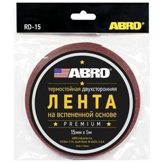 ABRO RD-15MM-5M Скотч двухсторонний Abro 15 мм х 5 м красный премиум