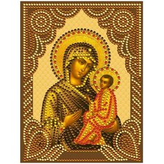 Алмазная мозаика с нанесенной рамкой Molly Тихвинская Божия Матерь 20х15 см